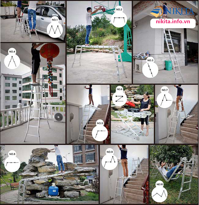 Thang nhôm gấp nikita tga47